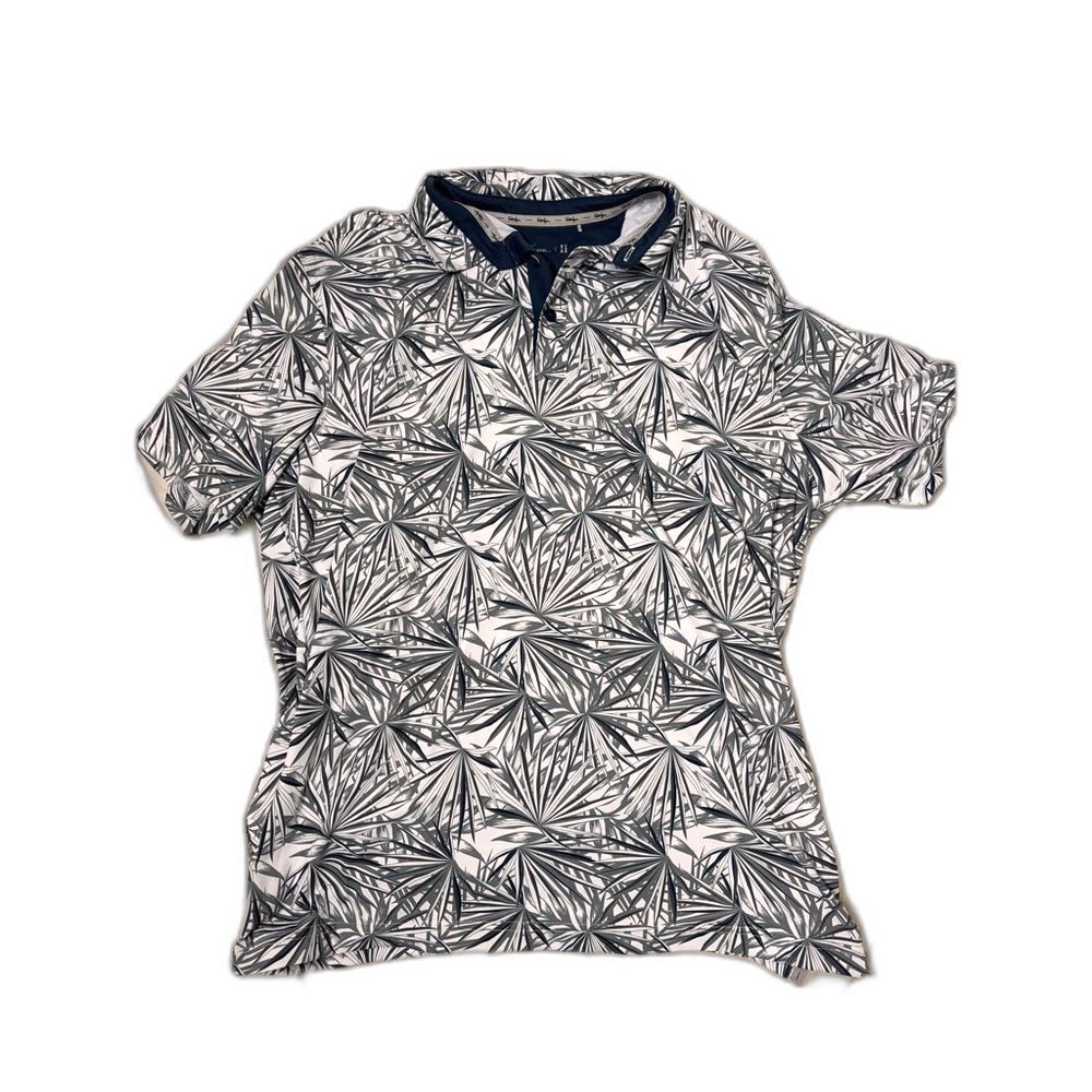 Walter Hagen 11 Men's Leaf Pattern Golf Polo
